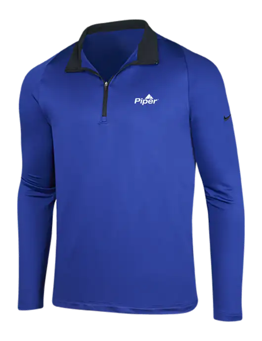 NIKE Deep Royal/Black Dry-Fit Stretch 1/2 Zip Cover-Up w/Piper Logo