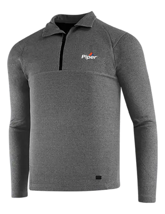 OGIO Dark Grey Heather Transition 1/4 Zip Pullover w/Piper Logo