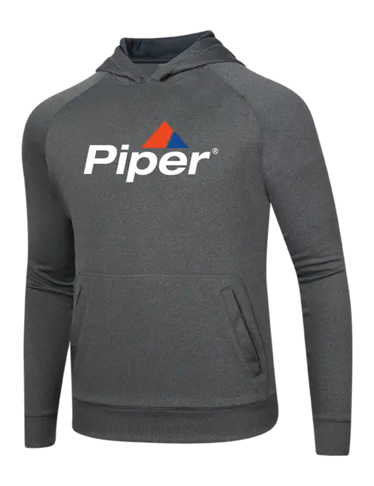 Tech Graphite Heather Fleece Hooded Sweatshirt w/Piper Logo