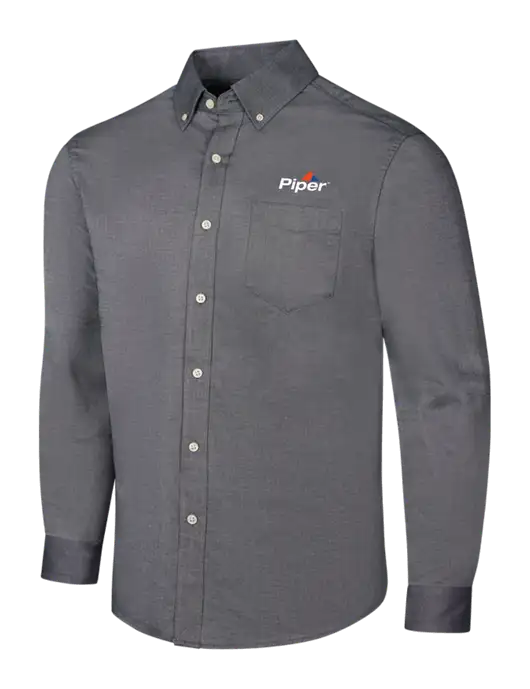 Dark Grey SuperPro Oxford Shirt w/Piper Logo
