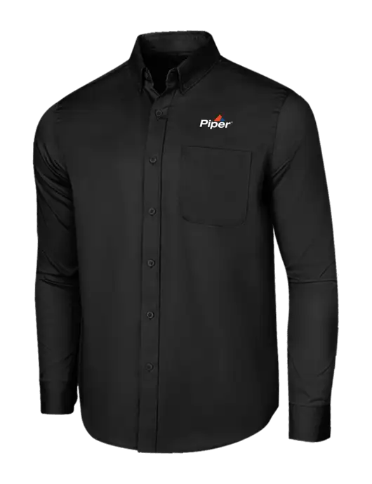 Long Sleeve Deep Black Superpro React Twill Shirt w/Piper Logo
