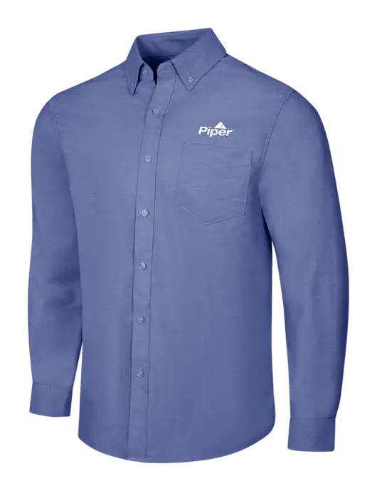 Navy SuperPro Oxford Shirt w/Piper Logo