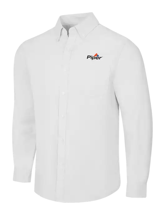 White SuperPro Oxford Shirt w/Piper Logo