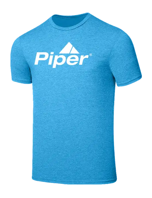 Seriously Soft Heathered Sapphire Blue T-Shirt w/Piper Logo