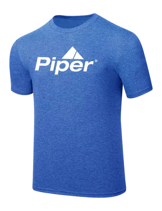 Simply Soft Royal Frost 4.5oz  Poly/Combed Ring Spun Cotton T-Shirt w/Piper Logo