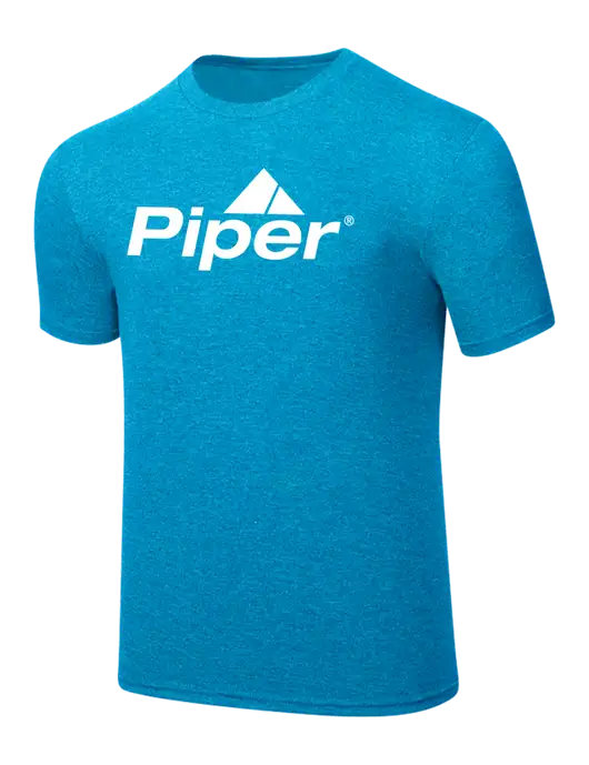 Simply Soft Sapphire Blue Frost 4.5oz  Poly/Combed Ring Spun Cotton T-Shirt w/Piper Logo