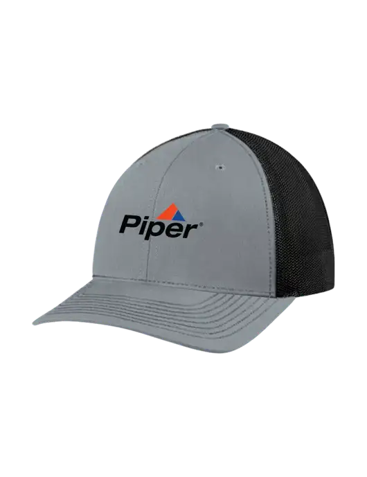 Richardson Adjustable Snapback Original 112 Trucker Cap Heather Grey w/Black Mesh w/Piper Logo