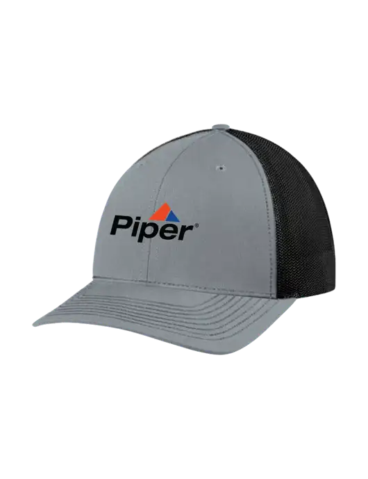 Richardson Adjustable Snapback Original 112 Trucker Cap Heather Grey w/Black Mesh w/Piper Logo