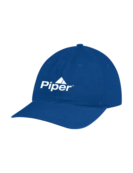 Garment Washed Unstructured Twill Royal Cap w/Piper Logo