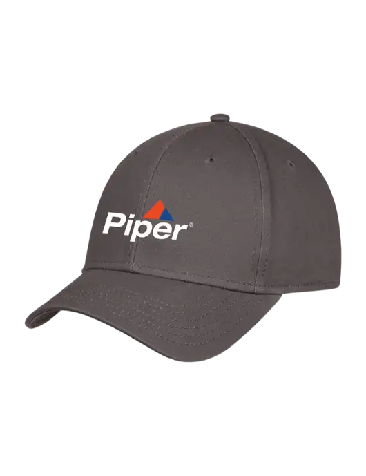 Charcoal Structured Cap Hook & Loop w/Piper Logo