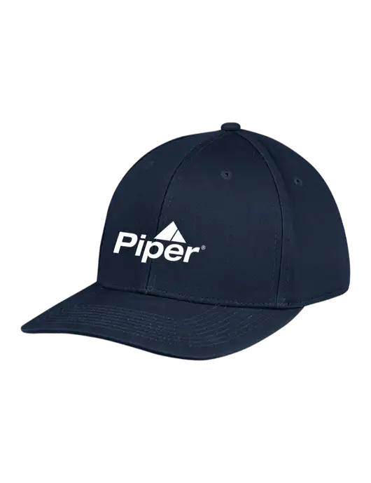 Premium Modern Structured Twill Navy Snapback Cap w/Piper Logo