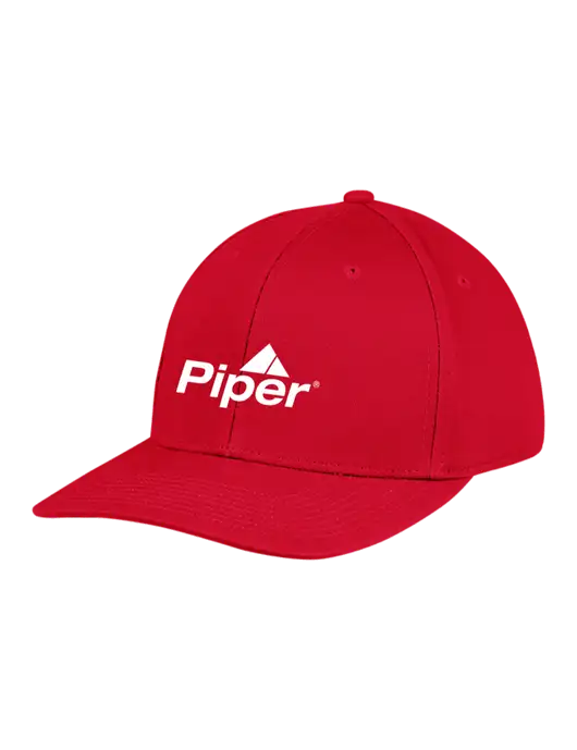 Premium Modern Structured Twill Red Snapback Cap w/Piper Logo