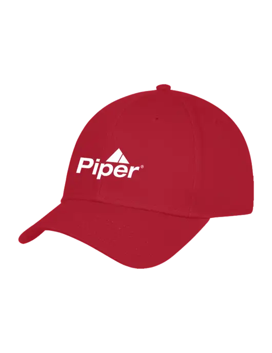 Red Structured Cap Hook & Loop w/Piper Logo