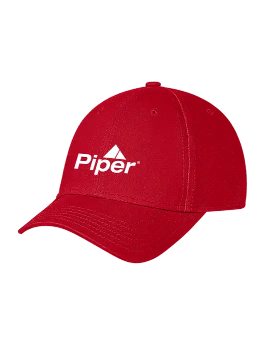 Red Structured Soft Snap Closure Hook & Loop Cap w/Piper Logo