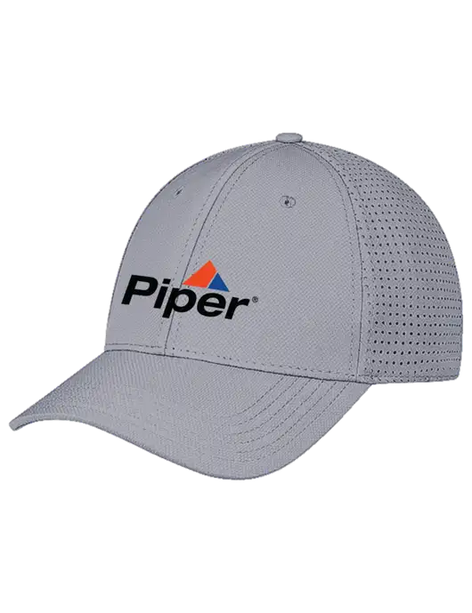 Grey Performance Stretchable Cap Hook & Loop w/Piper Logo