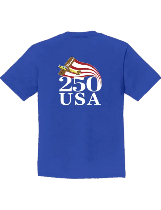 Youth Ring Spun Royal 4.5 oz T-Shirt w/250 USA Design Logo, Piper Team Logo