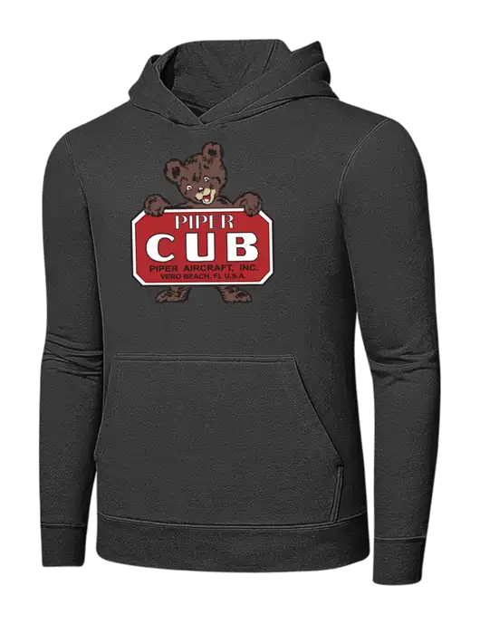 Charcoal 7.8 oz Ring Spun Hooded Sweatshirt w/Piper Cub Logo