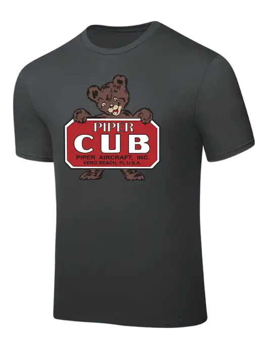 Dark Grey PosiCharge Competitor Tee w/Piper Cub Logo