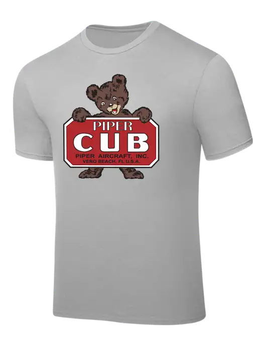 Silver PosiCharge Competitor Tee w/Piper Cub Logo