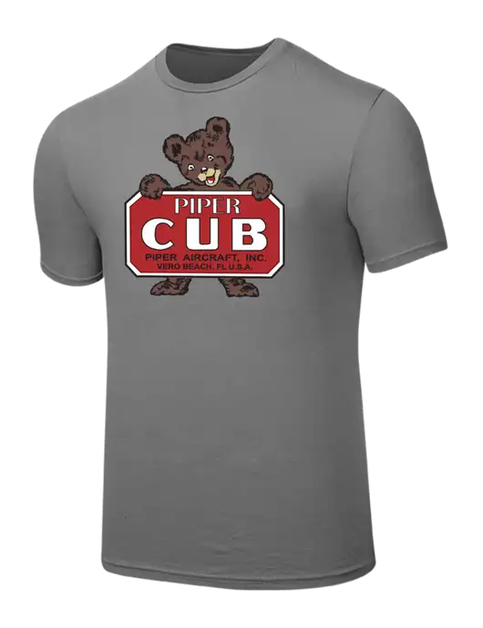 Seriously Soft Medium Grey T-Shirt w/Piper Cub Logo