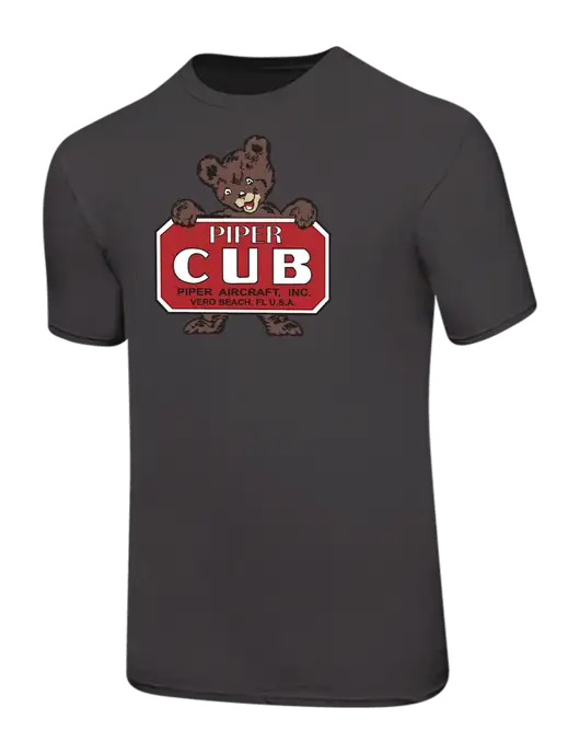 Ring Spun Charcoal 4.5 oz T-Shirt w/Piper Cub Logo