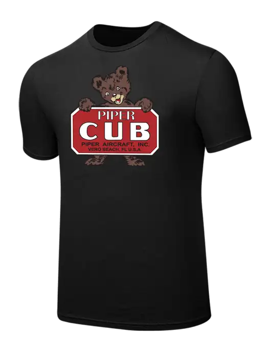 Seriously Soft Black T-Shirt w/Piper Cub Logo