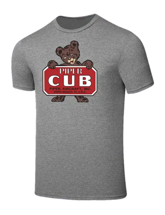 Seriously Soft Grey Frost T-Shirt w/Piper Cub Logo