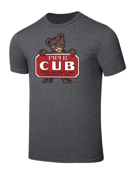 Seriously Soft Heathered Charcoal T-Shirt w/Piper Cub Logo