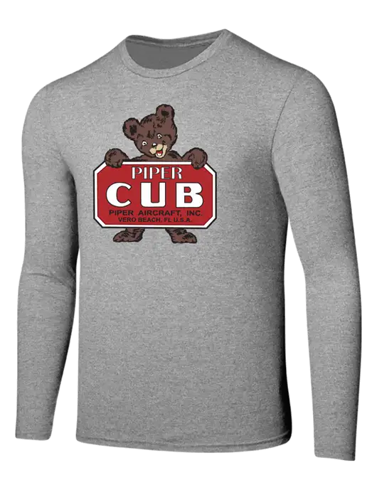 Seriously Soft Light Heathered Grey Long Sleeve T-Shirt w/Piper Cub Logo