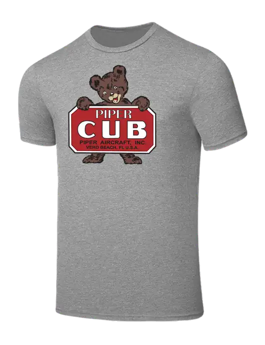 Seriously Soft Light Heather Grey T-Shirt w/Piper Cub Logo