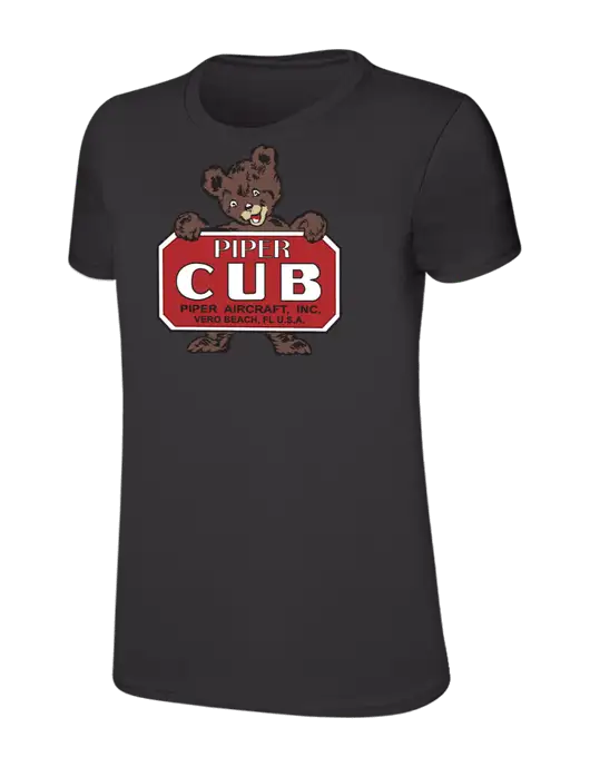Womens Ring Spun Charcoal 4.5 oz T-Shirt w/Piper Cub Logo