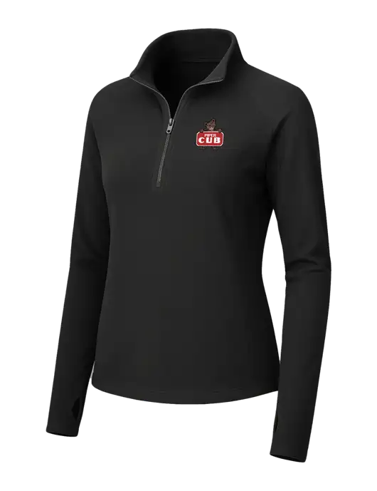 Womens Black Microfleece 1/2 Zip Pullover w/Piper Cub Logo