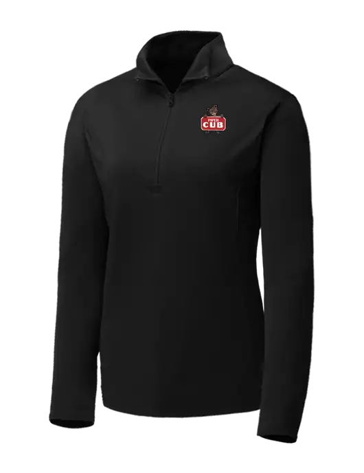 Black Womens Posicharge Competitor ¼ Zip Pullover w/Piper Cub Logo