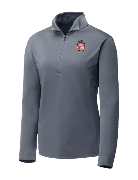 Medium Grey Womens Posicharge Competitor ¼ Zip Pullover w/Piper Cub Logo