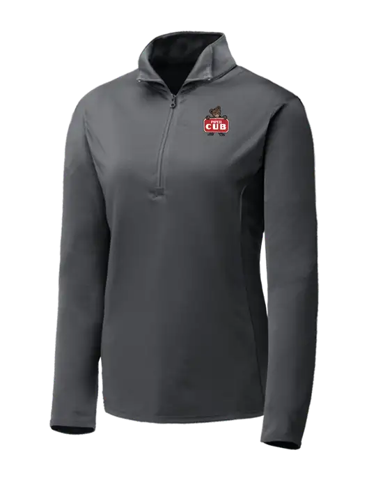 Dark Grey Womens Posicharge Competitor ¼ Zip Pullover w/Piper Cub Logo