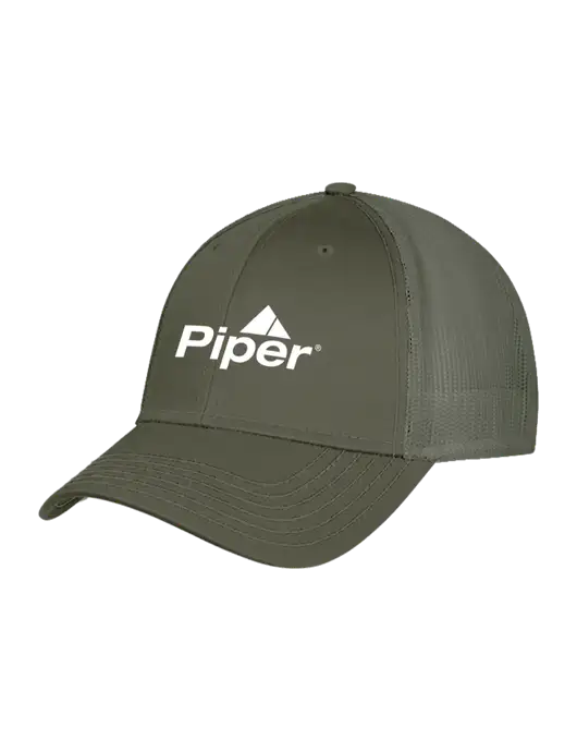 Olive Green Mesh Trucker Cap Snap Back w/Piper Logo