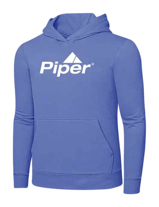 Carolina Blue 7.8 oz Ring Spun Hooded Sweatshirt w/Piper Logo