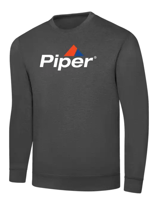 Charcoal 7.8 oz Ring Spun Crew Sweatshirt w/Piper Logo