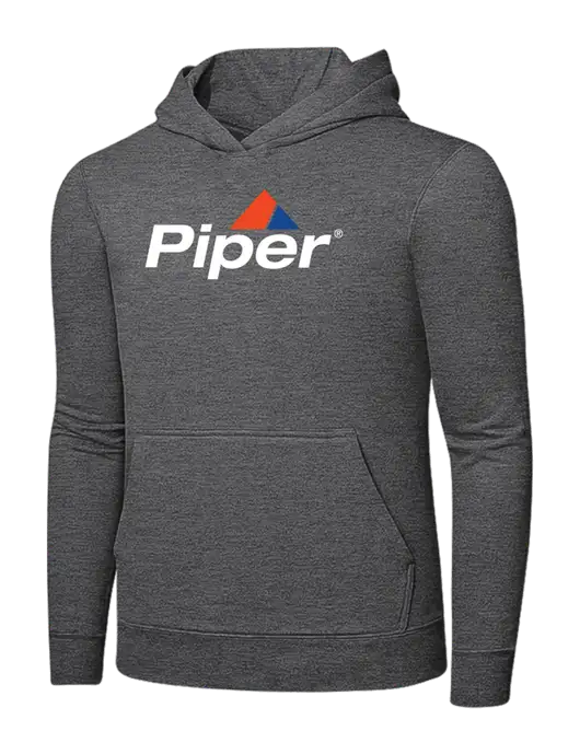 Graphite Heather 7.8. oz Ring Spun Hooded Sweatshirt w/Piper Logo