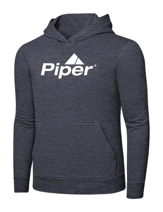 Heather Navy 7.8 oz Ring Spun Hooded Sweatshirt w/Piper Logo