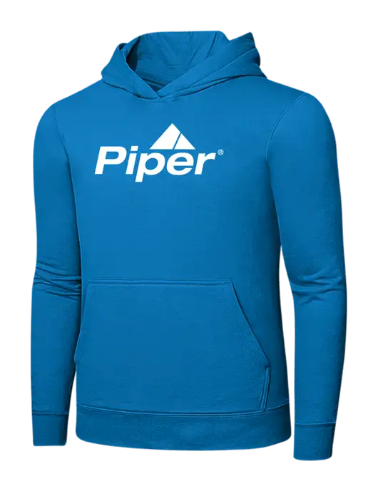 Medium Dark Sapphire 7.8 oz Ring Spun Hooded Sweatshirt w/Piper Logo