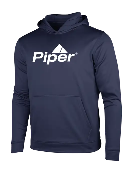 Navy Sport-Wick Fleece Hooded Pullover w/Piper Logo