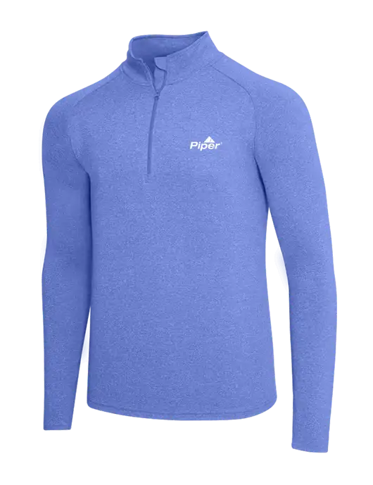 Royal Heather Sport Wick Stretch 1/4 Zip Pullover w/Piper Logo