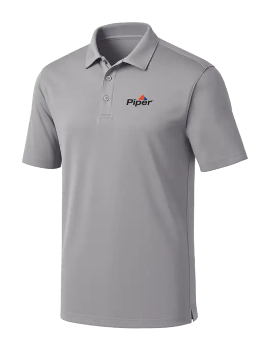 Light Grey Silk Touch Performance Polo w/Piper Logo