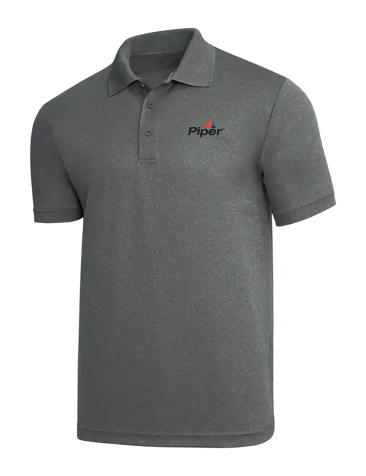 Medium Grey Heather PosiCharge RacerMesh Polo w/Piper Logo