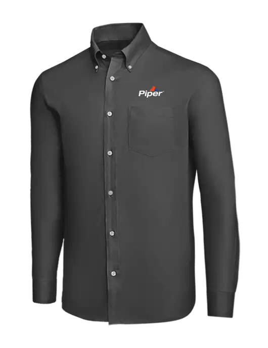 Brooks Brothers Dark Grey Wrinkle-Free Stretch Nailhead Shirt w/Piper Logo