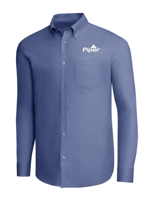 Brooks Brothers Light Navy Wrinkle-Free Stretch Pinpoint Shirt w/Piper Logo