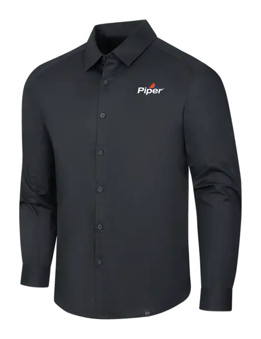 OGIO Black Commuter Woven Shirt w/Piper Logo