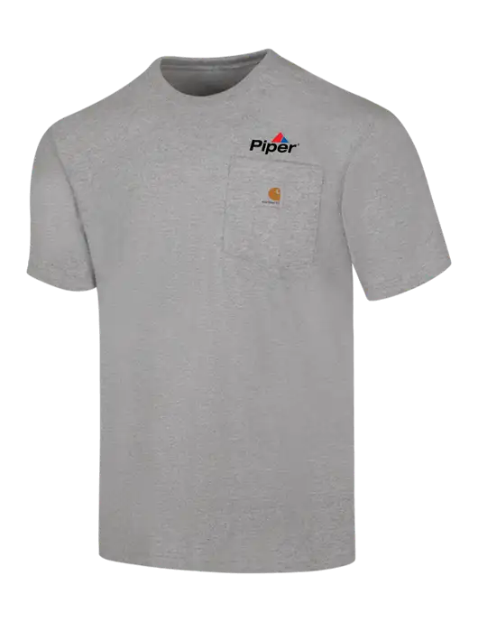 Carhartt Workwear Light Grey Heather Pocket Short Sleeve T-Shirt w/Piper Logo