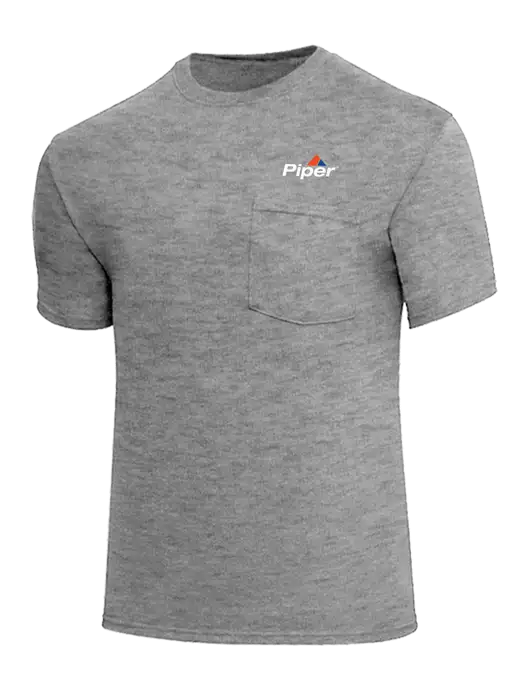 Core Blend Medium Grey Heather Pocket T-Shirt w/Piper Logo
